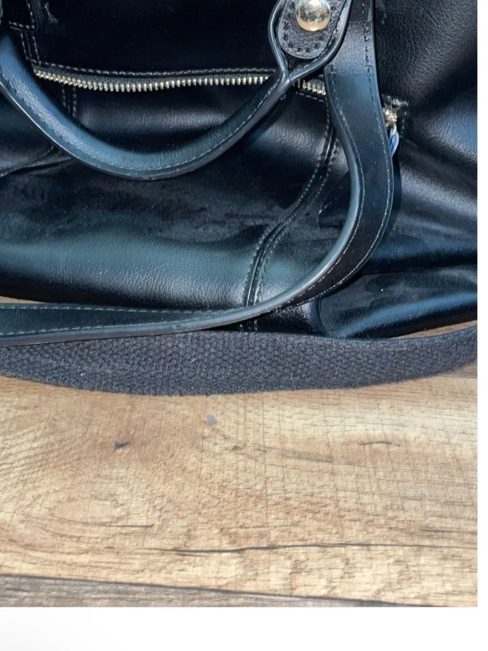 Kattee Black Leather Large Satchel Tote BagLarge